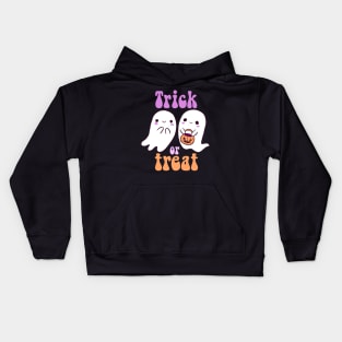 Trick or treat cute ghost couple Kids Hoodie